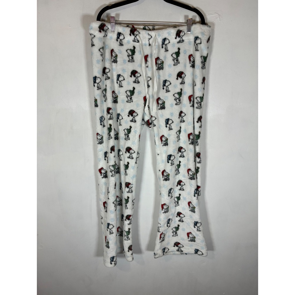 Peanuts Snoopy XL Christmas Pajama Pants Snowflake Fleece Holiday Lounge